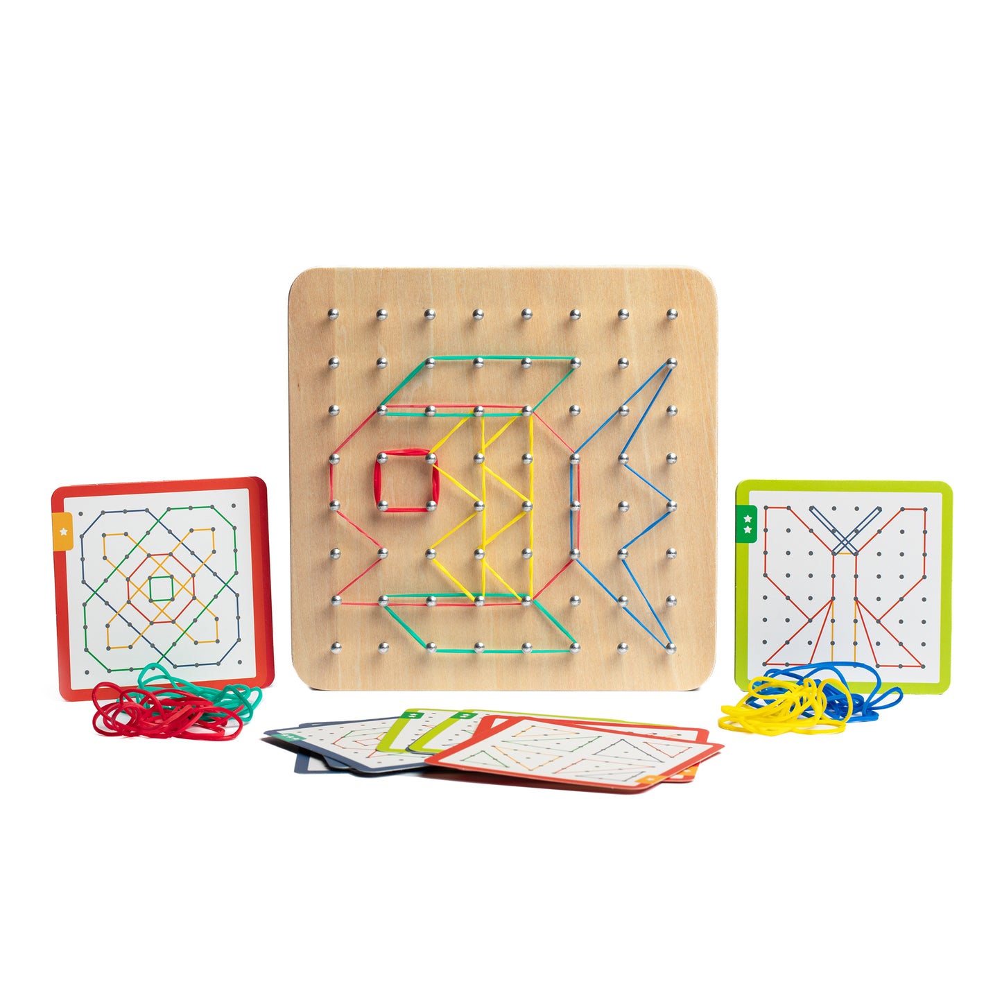 Geoboard de Madera con Gomas Elásticas - Juguete Educativo Montessori, a Partir de 3 Años