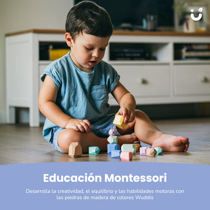 Piedras Apilables de Madera - Juguete Educativo Montessori, a Partir de 3 Años