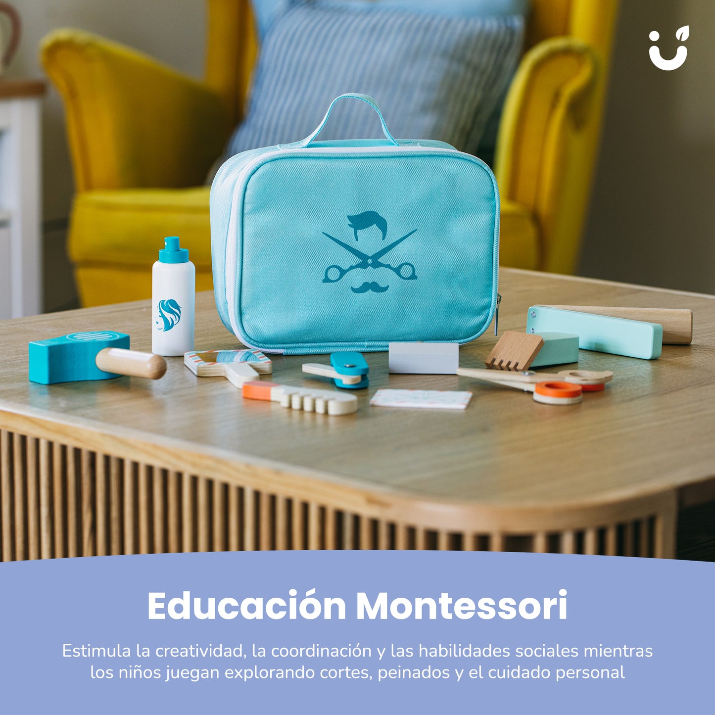 Set Peluquería de Madera - Juguete Educativo Montessori, a partir de 3 años