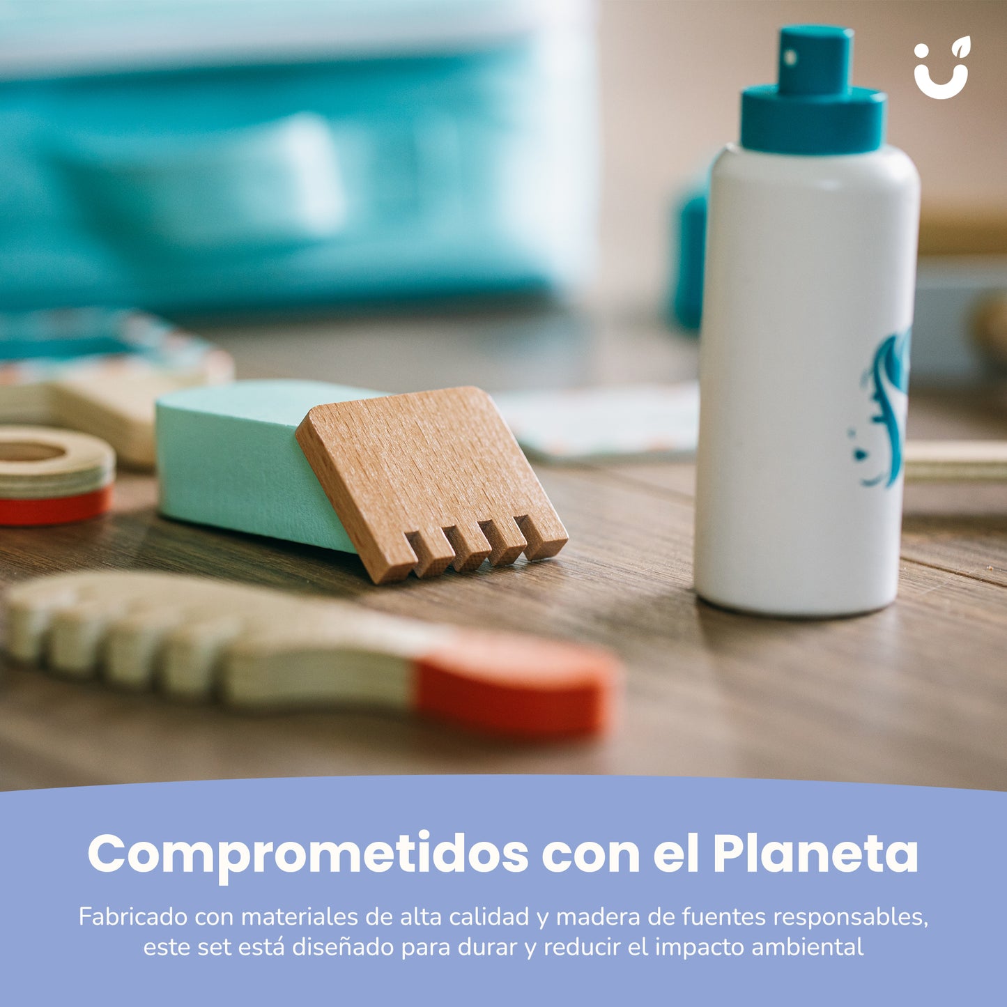 Set Peluquería de Madera - Juguete Educativo Montessori, a partir de 3 años