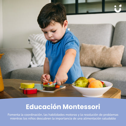 Set de Frutas para Cortar de Madera - Juguete Educativo Montessori, a Partir de 12 Meses