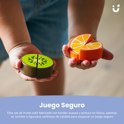 Set de Frutas para Cortar de Madera - Juguete Educativo Montessori, a Partir de 12 Meses